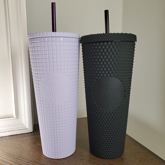 2 Starbucks Tumblers Black Lilac Matte Valentine's - Picture 2 of 2